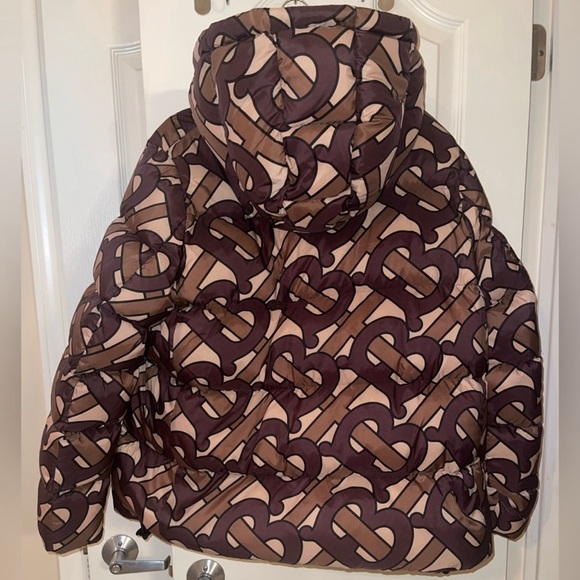 Burberry Monogram Print Hooded Puffer Coat - Picture 3 of 4